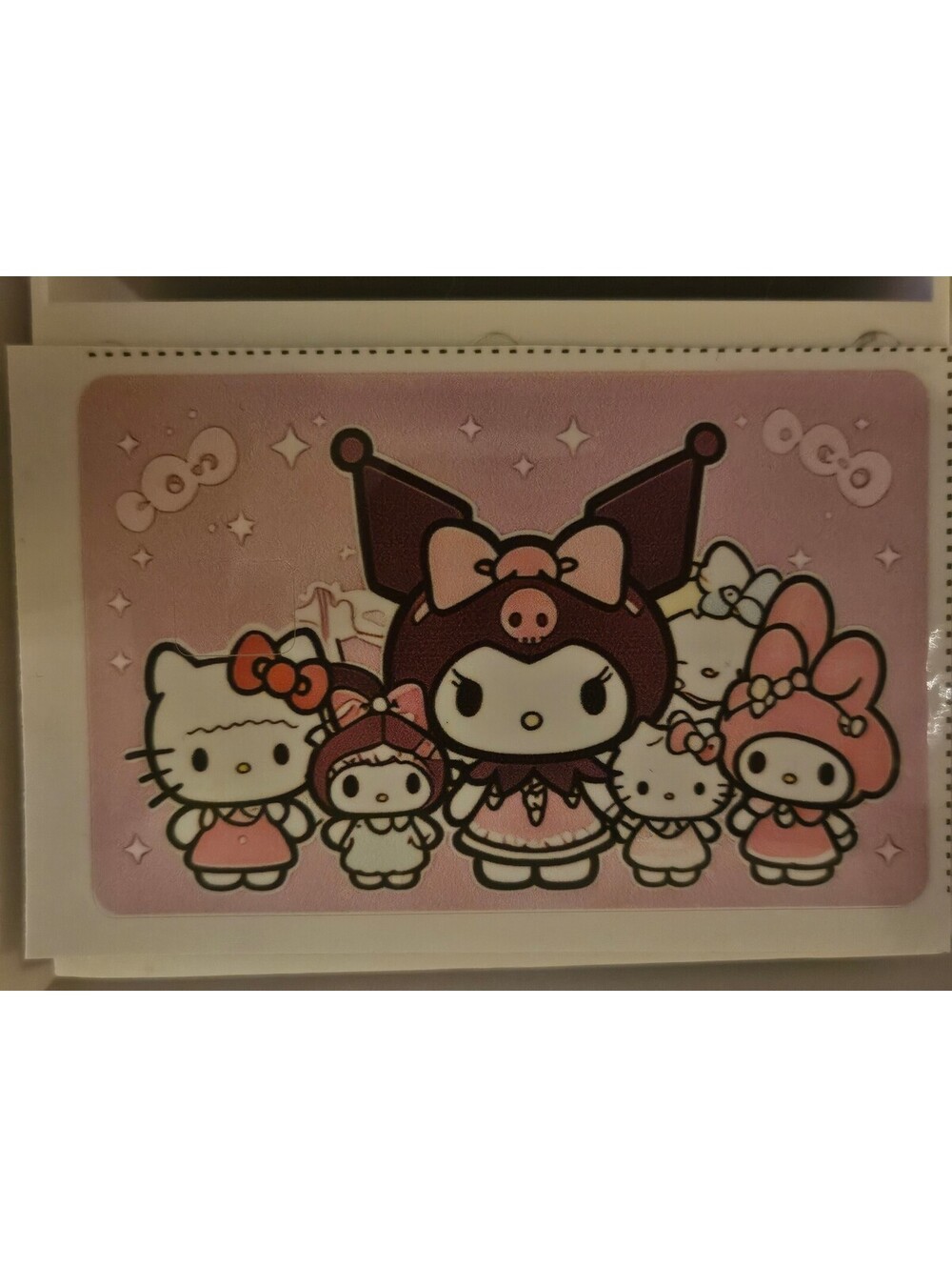 Kuromi & Friends om pink background Bank/Credit/Debit Card Skin Sticker - NEW